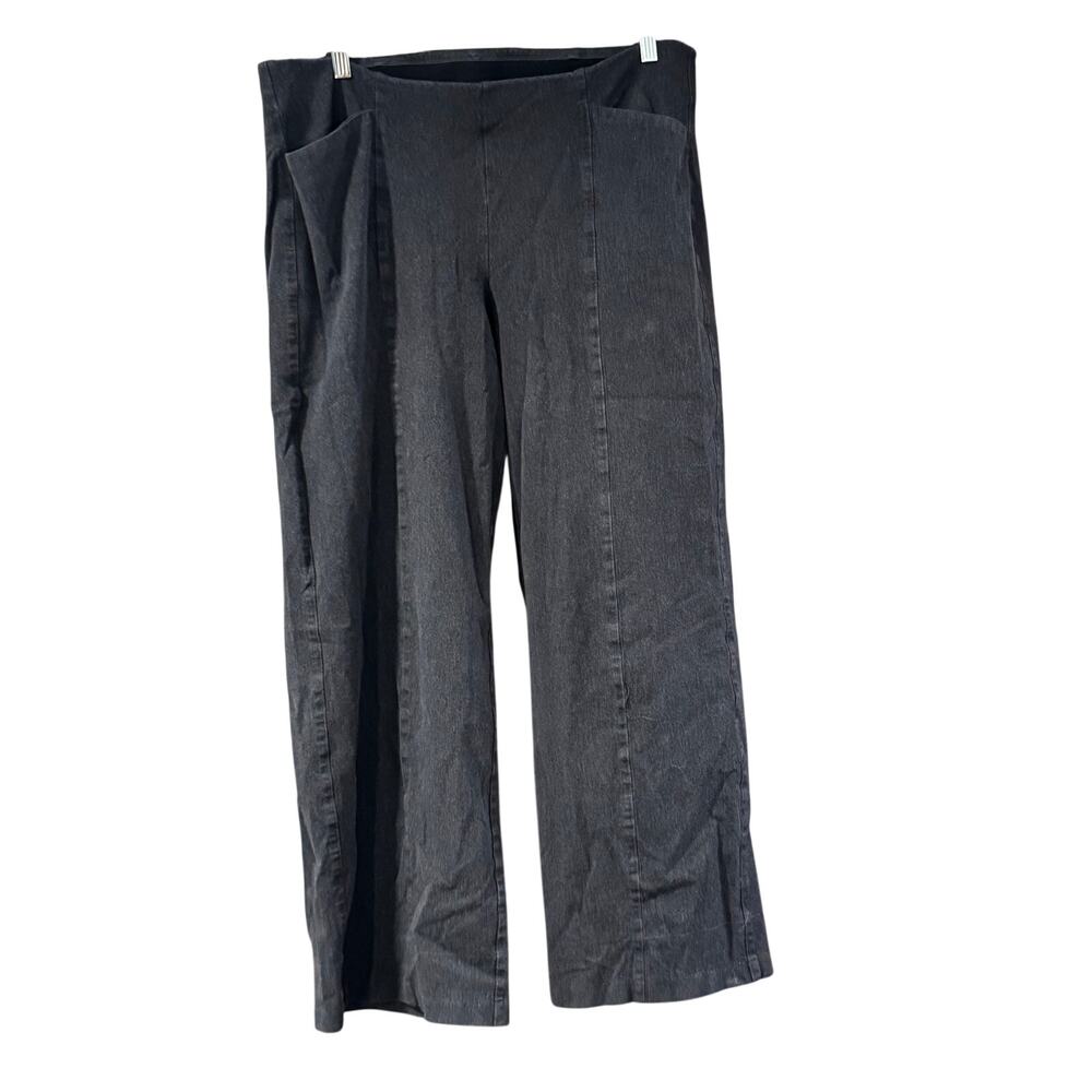 Old Navy XL Tall Wide Leg Pixie Pull On Pants Charcoal Gray 31” Inseam Pockets